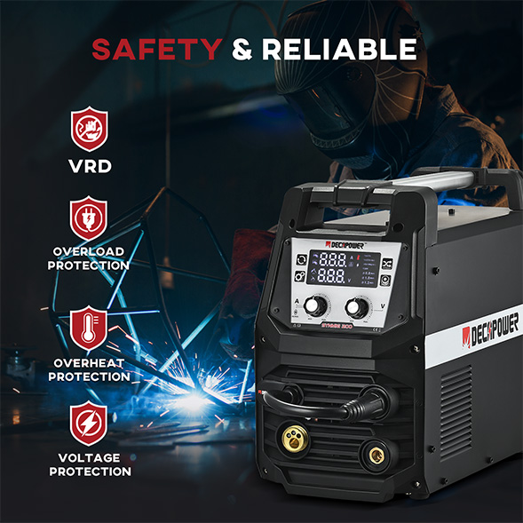 SYNMIG-200 Multi-processus MIG/MAG/MMA/TIG machine de soudage synergique avec afficheur LED