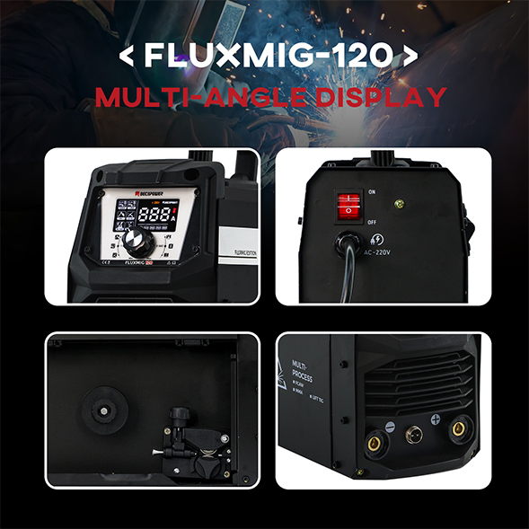 FLUXMIG-120 flux noyau sans gaz / ascenseur TIG / bâton 3-en-1 MIG soudeur