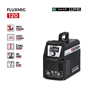 FLUXMIG-120 Flux Core Gasless/Lift TIG/Stick 3-in-1 MIG Welder