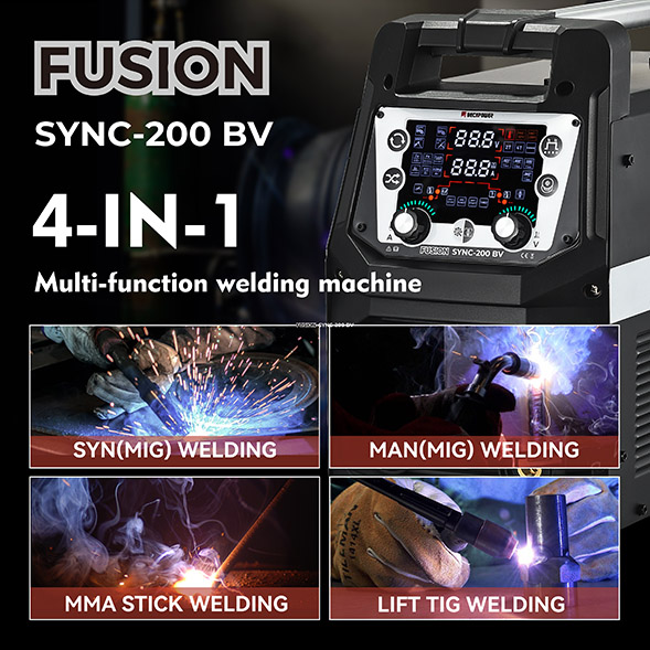SYNCMIG-200 Multiprozess MIG/MAG/MMA/TIG Synergische Schweißmaschine mit LED-Anzeige 110/220V