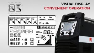 Soldadora de pulsos ULTRAMIG 230 con pantalla LCD de 4,3 pulgadas para soldadura de aluminio.