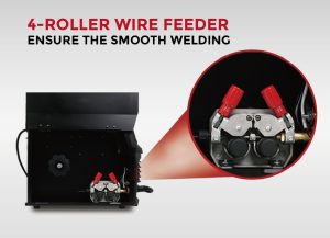 ULTRAMIG-230 four-roller feeder ensures smooth, reliable aluminum wire feeding