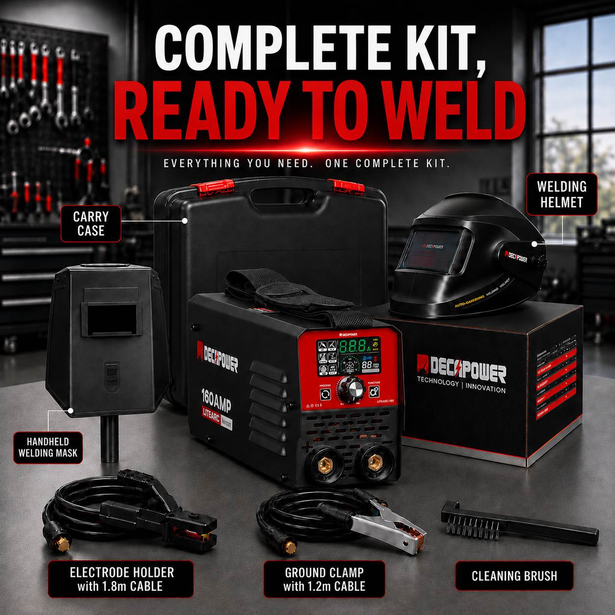 Portable LITEARC 160 multiprocess MMA welder for professional field repairs