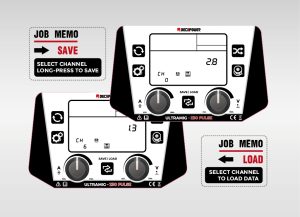 ULTRAMIG-230 job memory recalls saved welding settings for faster changeovers