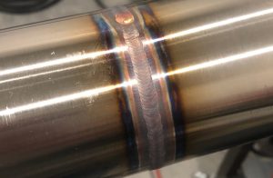 Weld color reveals oxidation in sanitary stainless steel pipe welding