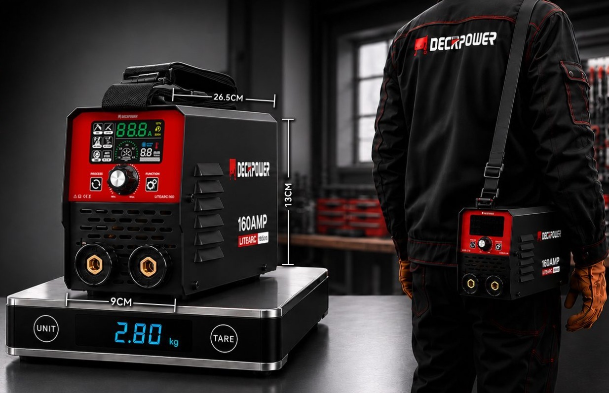 Lightweight portable MMA inverter welder for mobile field repairs